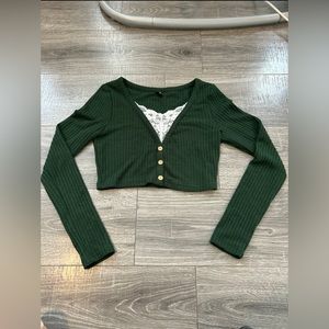 Green Button-Up Women's Top